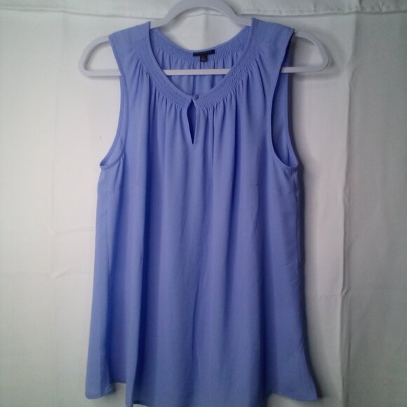 Talbots Shirt Blouse Women L Sleeveless Flowing Blue - Picture 1 of 16